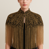 La Brea Bejeweled Tassel Cape