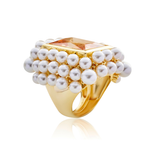 Akilah Pearl Goddess Cocktail Ring