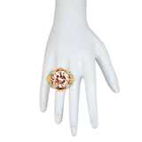 Isabeau Goddess Gold Citrine Cocktail Ring - Bansri Design 