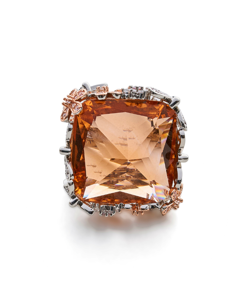 Chrysalis Nur Citrine Cocktail Ring - Bansri Design 