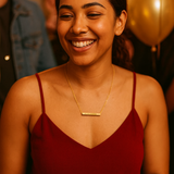 22K Gold Birthmonth Bar Necklace