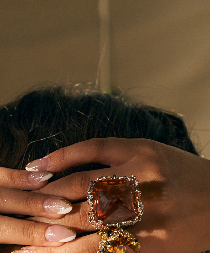 Chrysalis Nur Citrine Cocktail Ring - Bansri Design 