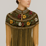 Garden of Eden Floral Bejeweled Tassel Cape