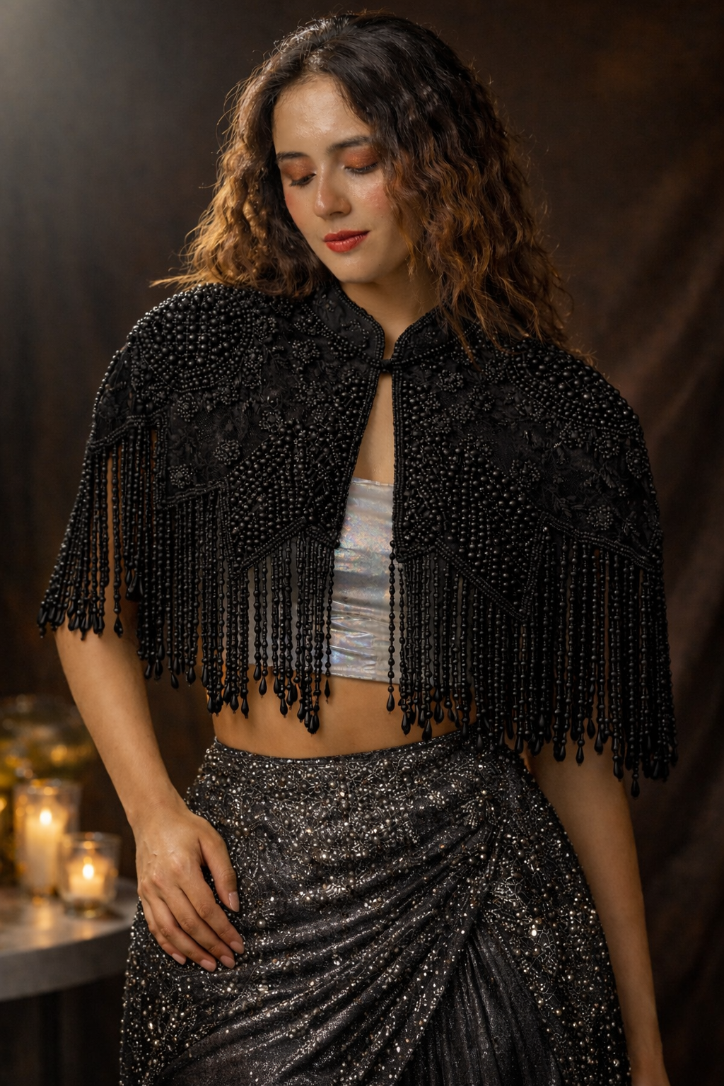 Anastasia Beaded Tassel Cape