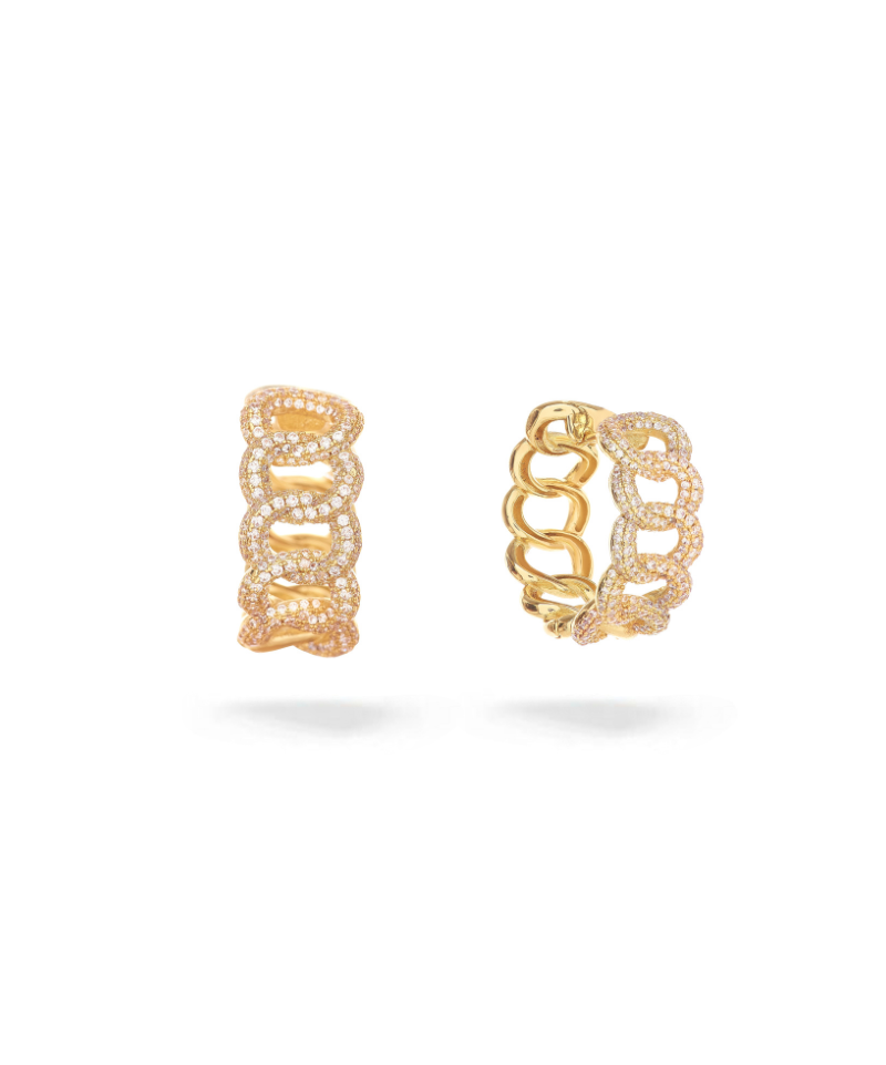Cuban Link Swarovski Hoop Earring – INDIA - Main Image