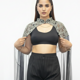 Starlight Cascade Beaded Long Cape