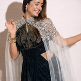 Starlight Cascade Beaded Long Cape