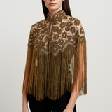Floria Bejeweled Tassel Cape