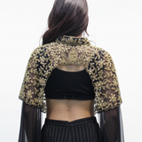 Starlight Cascade Beaded Long Cape