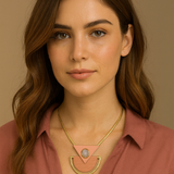 Aztec 18K Gold & Agate Collar Necklace
