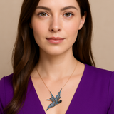 Bird in Flight Necklace with Swarovski Crystals