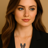 Butterfly Necklace with Swarovski Crystals