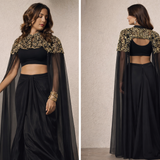 Starlight Cascade Beaded Long Cape