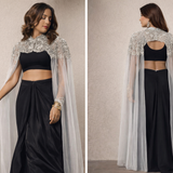 Starlight Cascade Beaded Long Cape