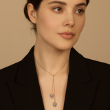 Double Headed Panthera Adjustable Lariat Necklace