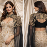 Starlight Cascade Beaded Long Cape