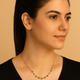 Evil Eye Ball Protector Rosegold Chain Necklace