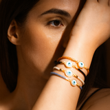 Evil Eye Disc Adjustable Cord Bracelet