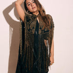 Gleaming Bisou Cape with Tassels - Bansri Mehta Design