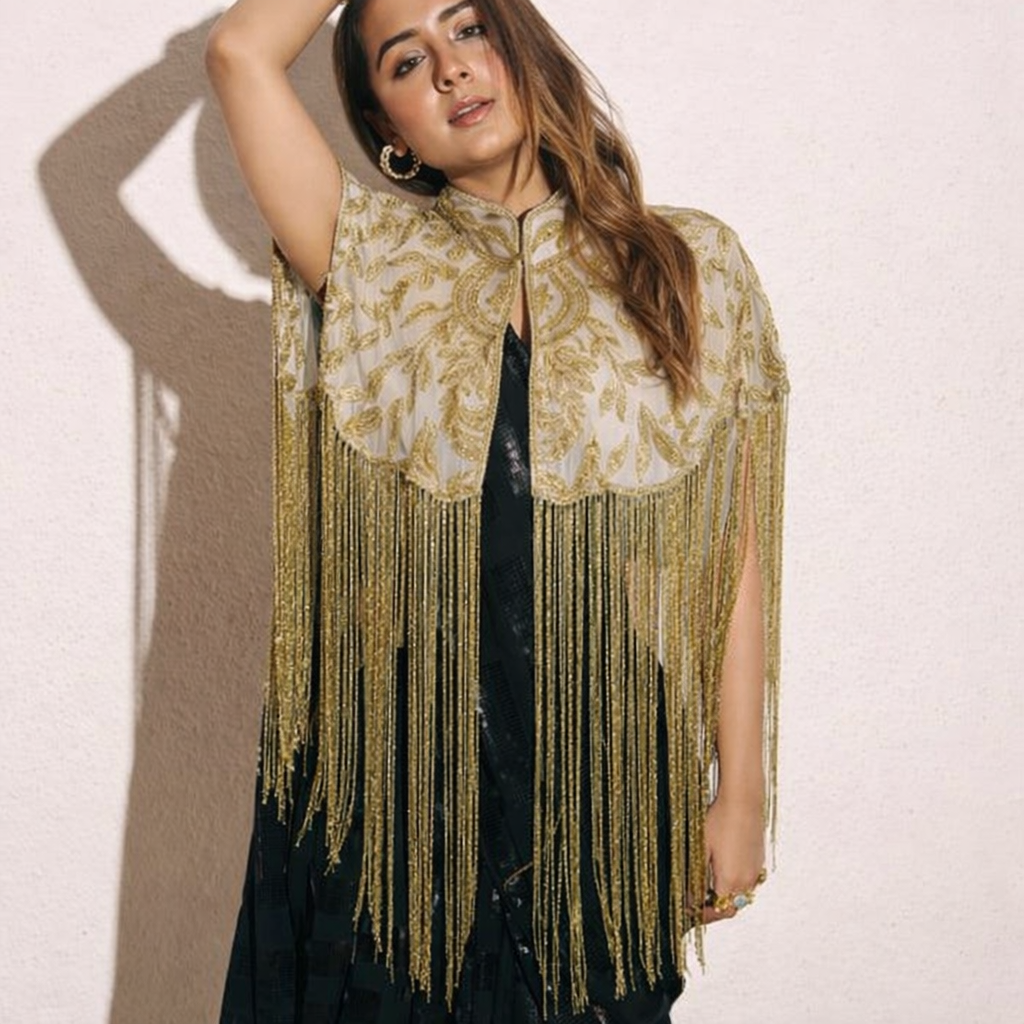 Gleaming Bisou Cape with Tassels