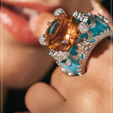 Isabeau Goddess Silver Citrine Cocktail Ring