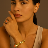 Katrina Link Bangle Bracelet & Ring Set