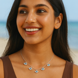 Mini Evil Eye Adjustable Choker & Collar Necklace