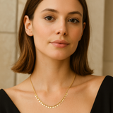 Mini Hearts Collar Chain Necklace - Gold
