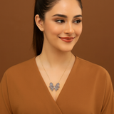 Multicolour Butterfly Necklace with Swarovski Crystals