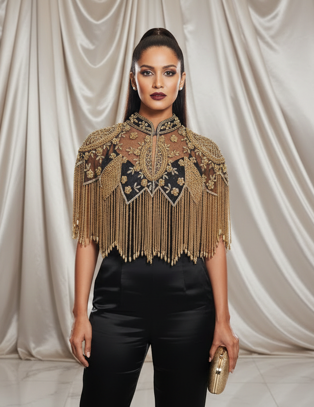 Anastasia Beaded Tassel Cape