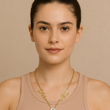 Personalized Double Name Evil Eye Charm Necklace