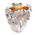 Chrysalis Nur Citrine Cocktail Ring - Bansri Design 