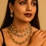 Rose Gold Cowrie Shell Necklace & Bracelet/Anklet Set