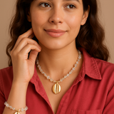 Sand & Sea Beaded Crystal Necklace & Bracelet Set