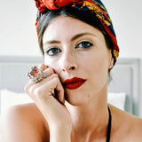 Chrysalis Nur Jade Goddess Cocktail Ring - Bansri Design 