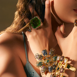Chrysalis Nur Jade Goddess Cocktail Ring - Bansri Design 