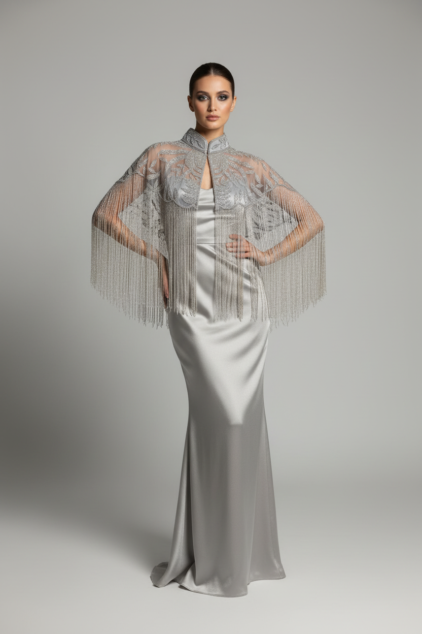 Gleaming Bisou Cape with Tassels