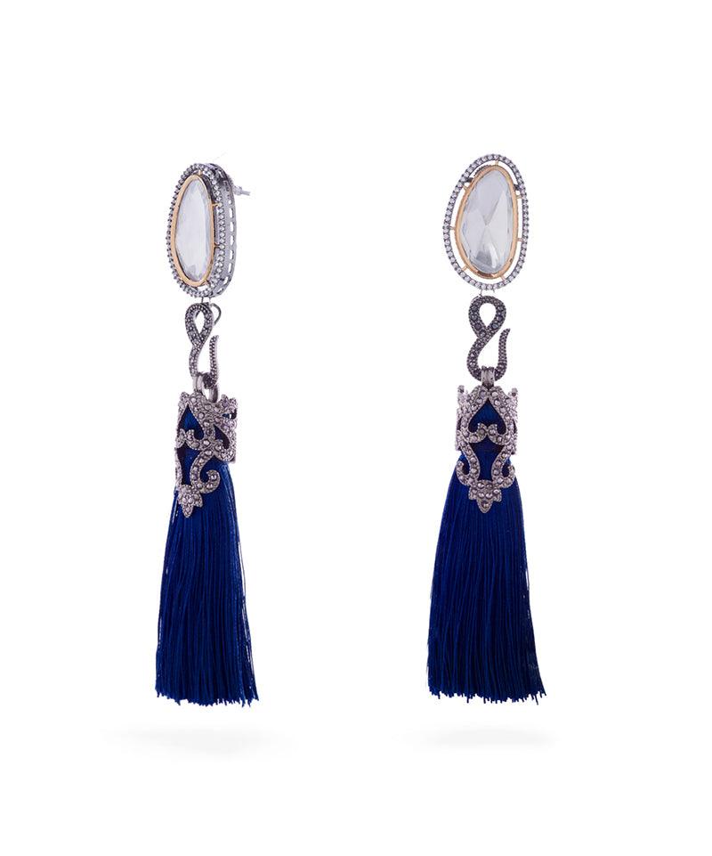 Vintage Vogue Tassel Duster Statement Earrings - Bansri Mehta Design