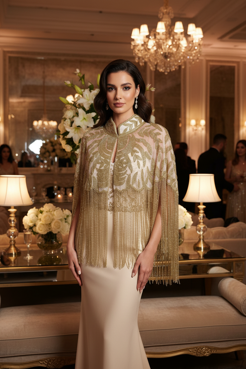 Gleaming Bisou Cape with Tassels