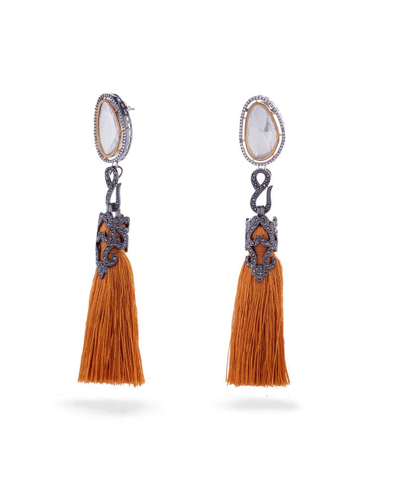 Vintage Vogue Tassel Duster Statement Earrings - Bansri Mehta Design