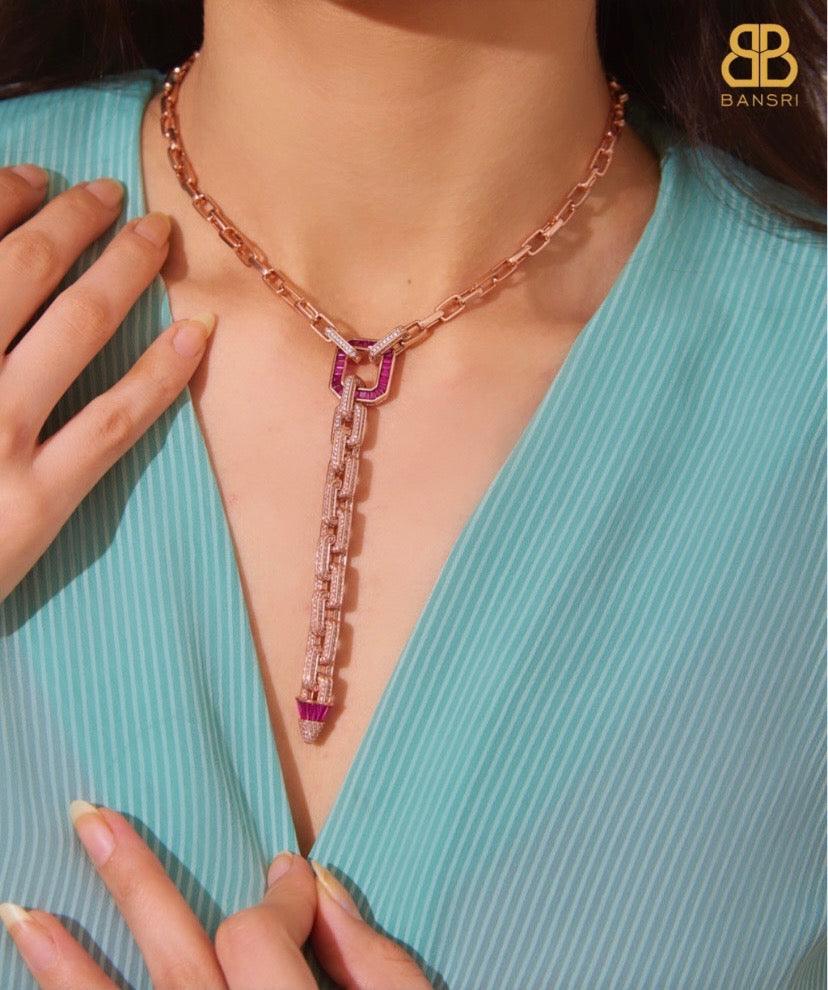 Serefina Crystal Link Necklace - Bansri Mehta Design