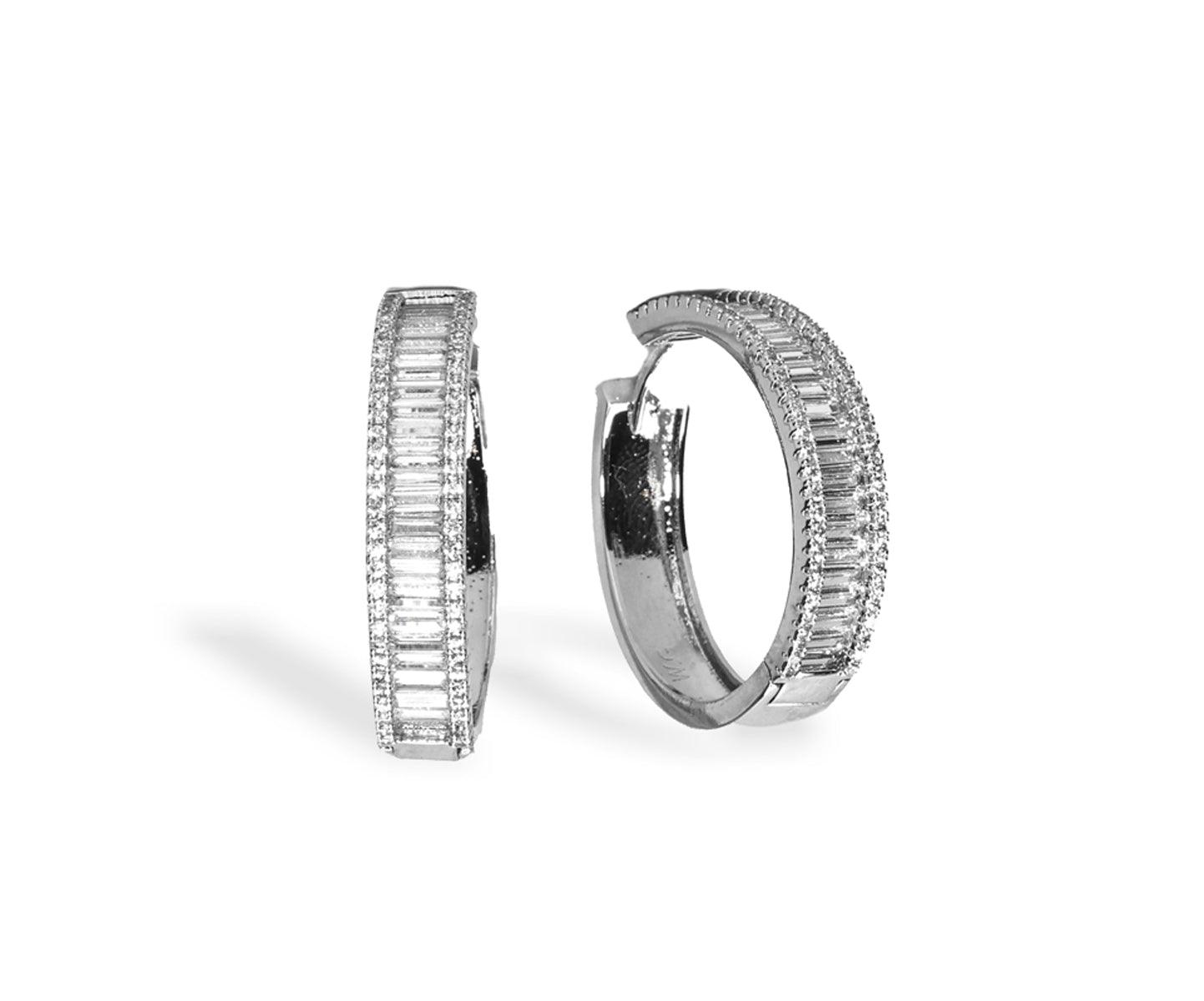 Baguette Medium Hoop Earring - Bansri Mehta Design