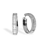 Baguette Medium Hoop Earring - Bansri Mehta Design