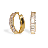 Baguette Medium Hoop Earring - Bansri Mehta Design