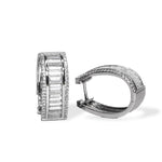 Baguette Oval Hoop Earring - Bansri Mehta Design