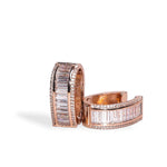 Baguette Oval Hoop Earring - Bansri Mehta Design