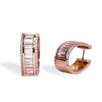 Baguette Oval Hoop Earring - Bansri Mehta Design