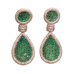 Kelly Crystal Encrusted Tear Drop Earrings - Bansri Mehta Design