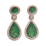 Kelly Crystal Encrusted Tear Drop Earrings - Bansri Mehta Design