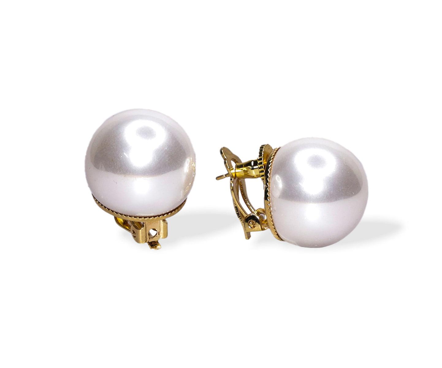 20mm Half Pearl Stud Earring - Bansri Mehta Design